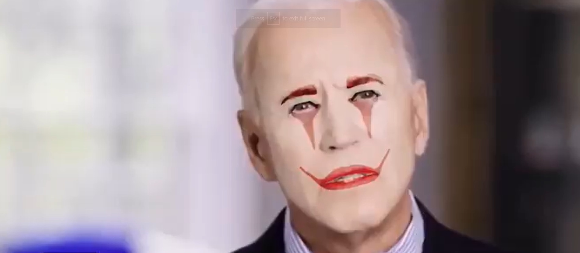 PHOTO Joe Biden With Makeup On His Face To Look Like A Clown
