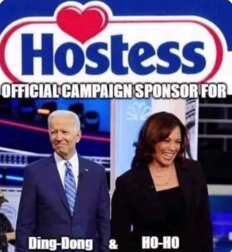 Photo Hostess Official Campaign Sponsor For Ding Dong And Ho Ho Joe Biden Kamala Harris Meme