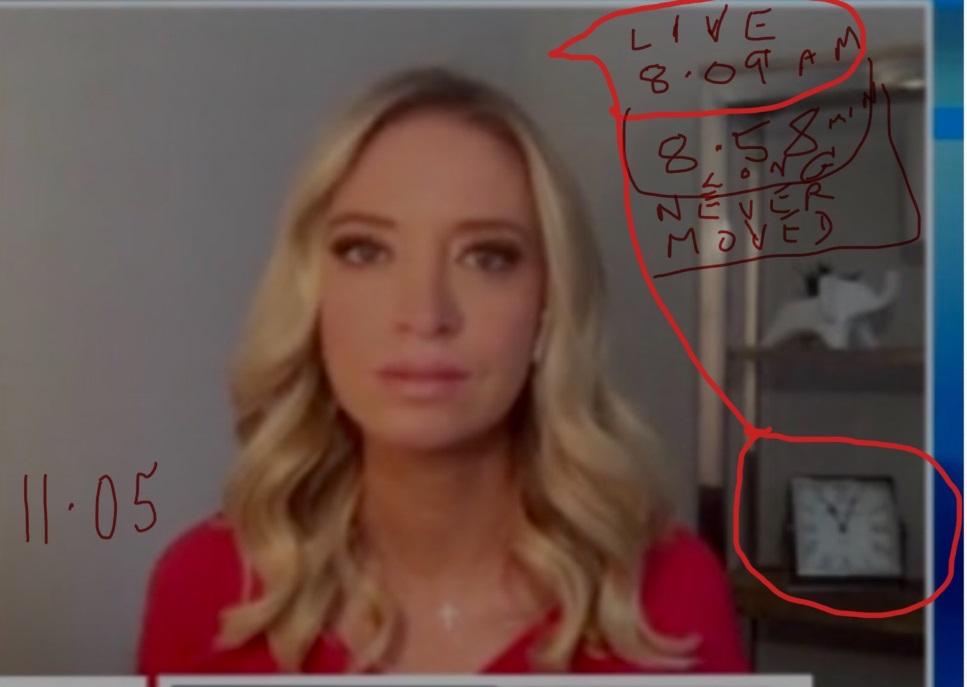 PHOTO Kayleigh McEnany Never Moved From Her Bedroom Interview Station From 8 AM To 11 PM At Night