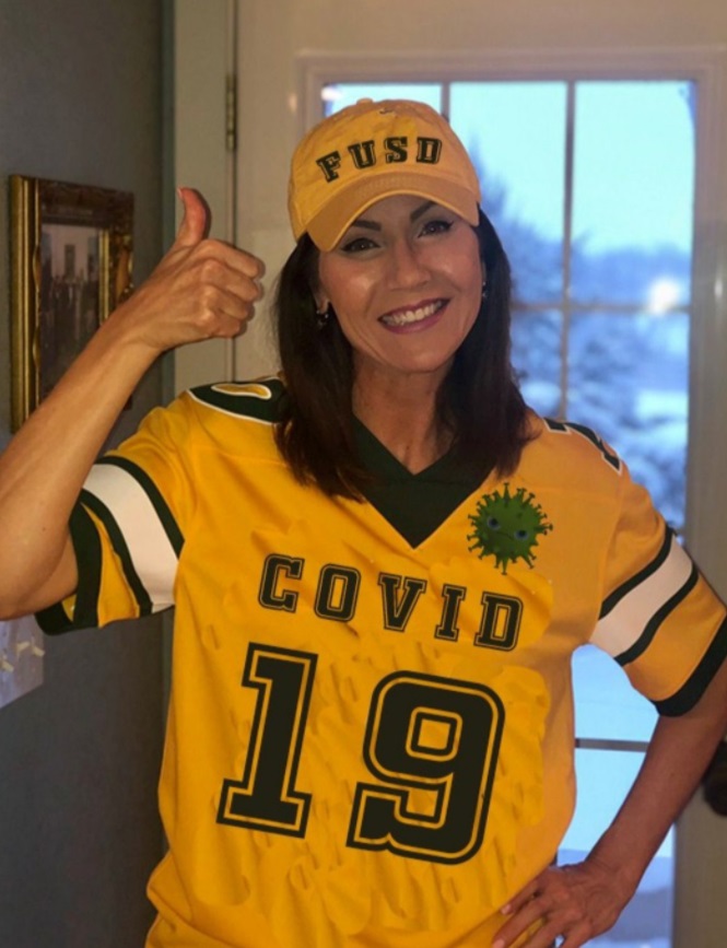 PHOTO Kristi Noem Wearing COVID19 Football Jersey
