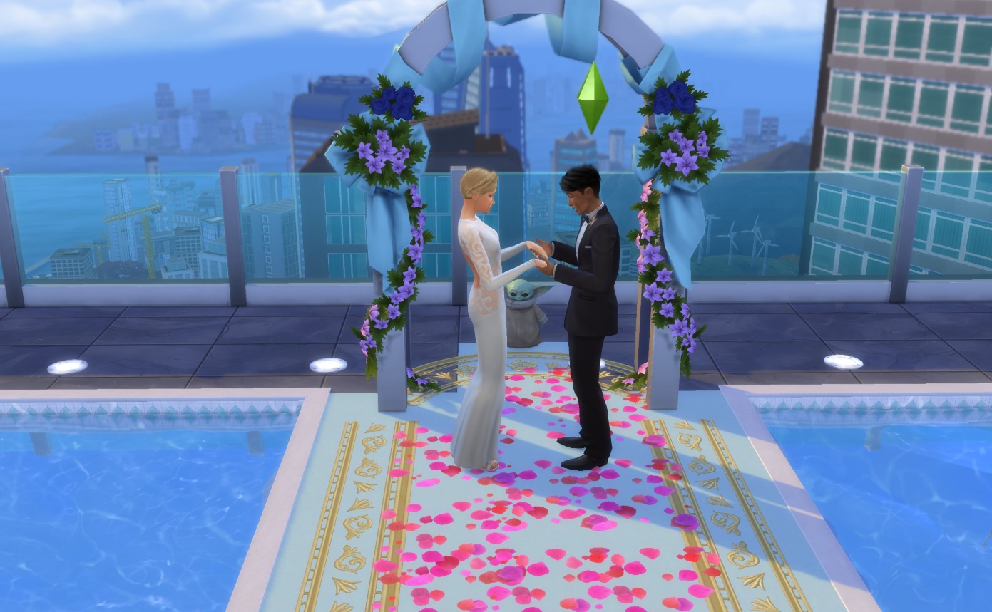 PHOTO Baby Yod Performs A Wedding Inside The Sims