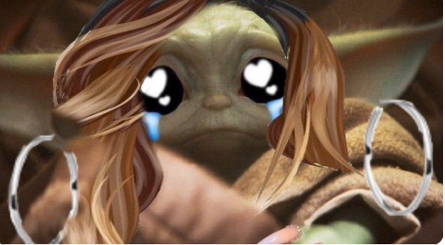 PHOTO Baby Yoda As A Sad Bad Bitch