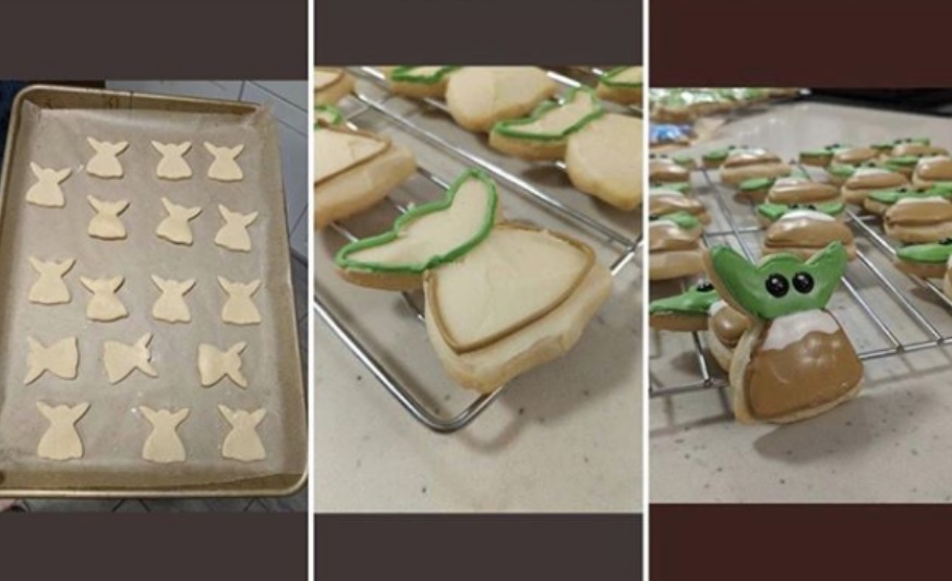 PHOTO You Can Make A Baby Yoda Christmas Cookie By Cutting Off An Angels Head