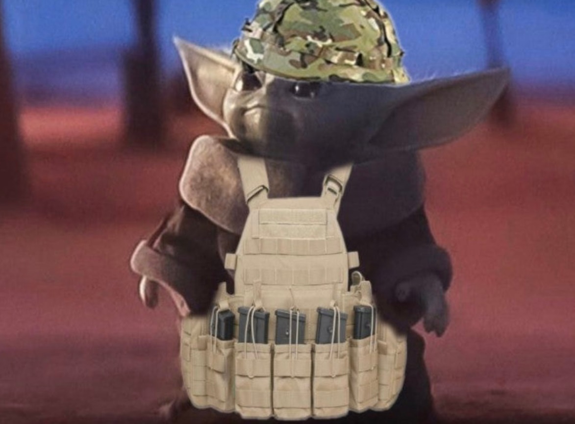 PHOTO Baby Yoda Dressed Up As A US Solider At War
