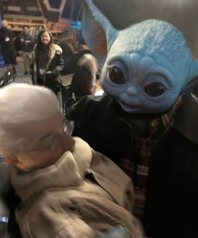 PHOTO Baby Yoda Holding George Lucas