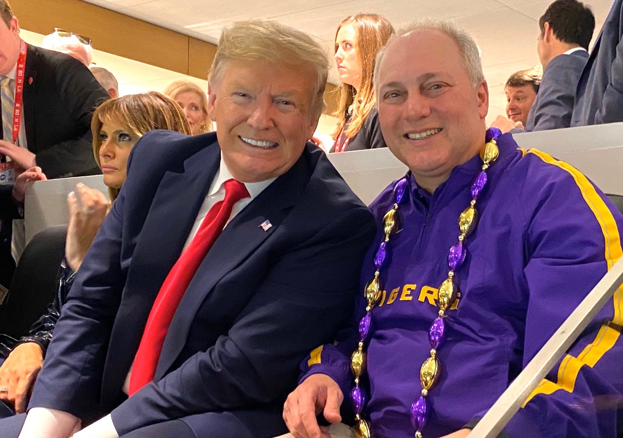 PHOTO Donald Trump Sitting Next To Steve Scalise At Clemson LSU National Title Game
