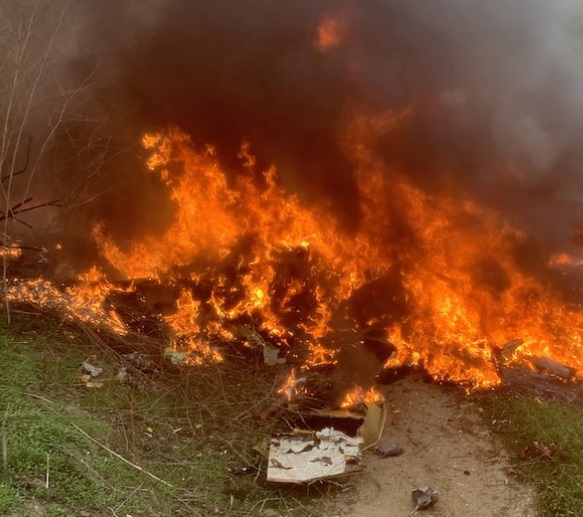 PHOTO Kobe Bryant's Helicopter On Fire