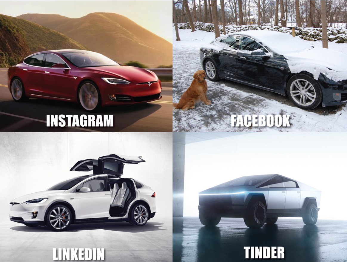 PHOTO What Social Network Matches Up With Each Tesla Model