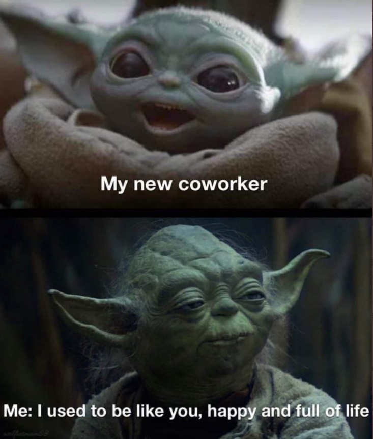 PHOTO Baby Yoda My New Coworker Meme