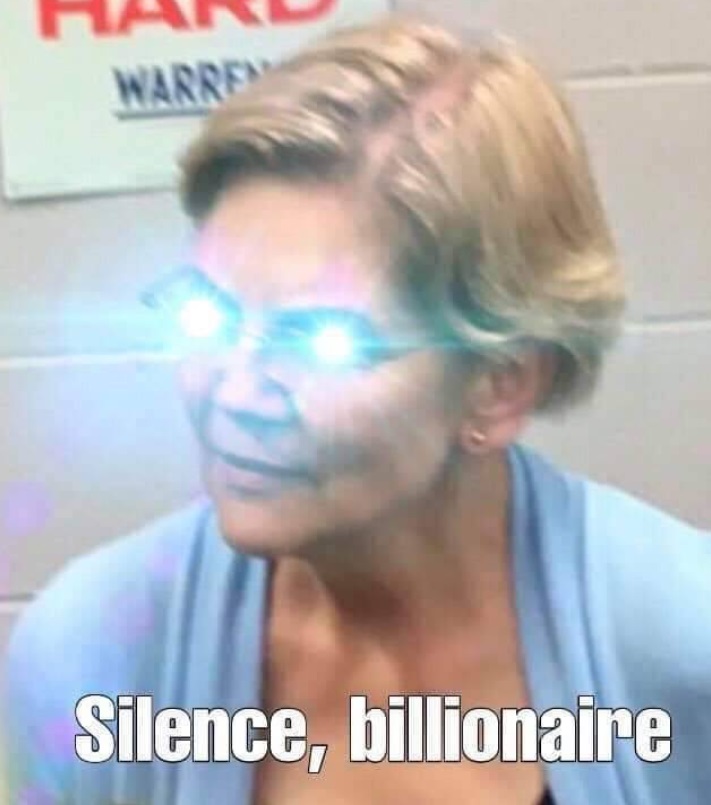 PHOTO Elizabeth Warren Using Her Superpowers To Silence Billionaires