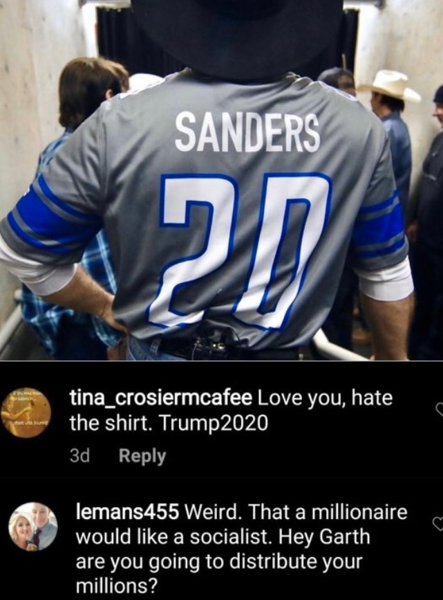 PHOTO Garth Brooks Wearing Bernie Sanders Jersey