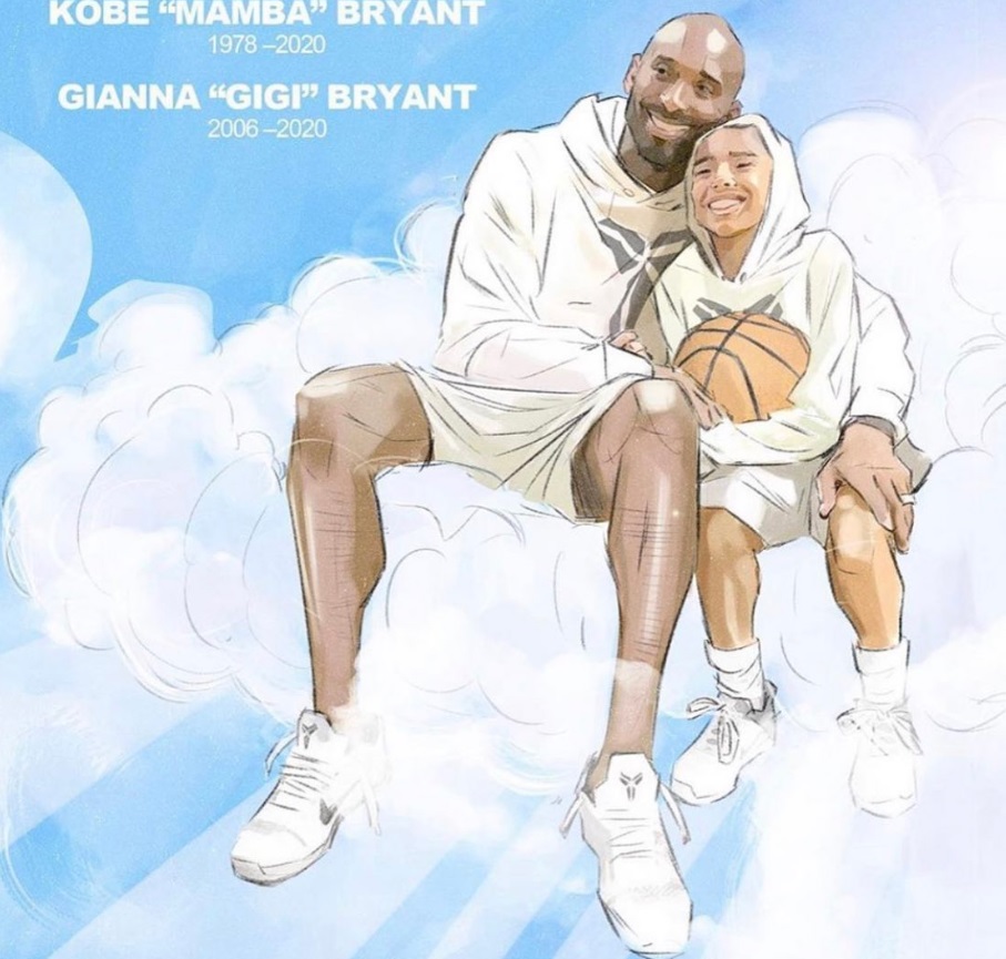 PHOTO Gianna And Kobe Bryant Sitting On The Clouds