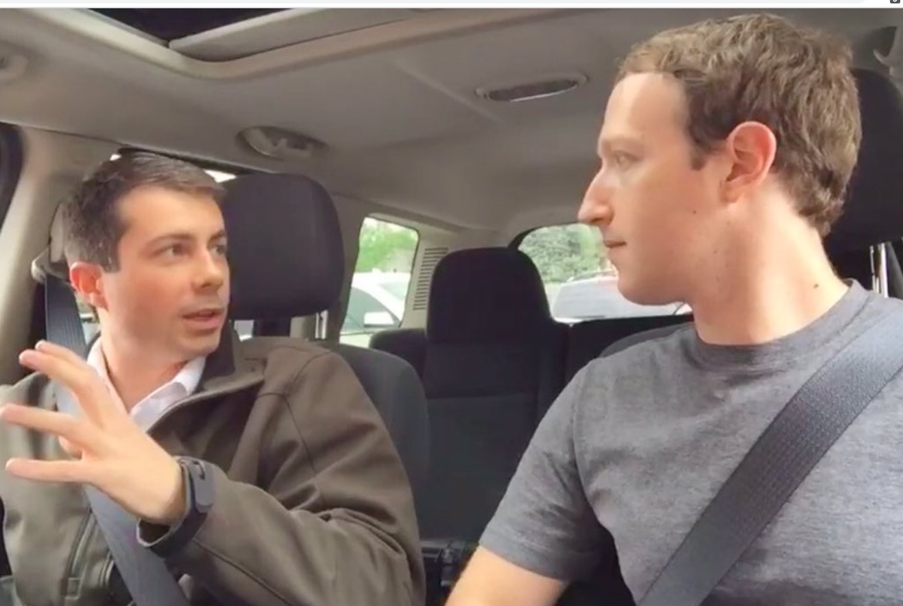 PHOTO Mark Zuckerberg In The Car With Pete Buttigieg