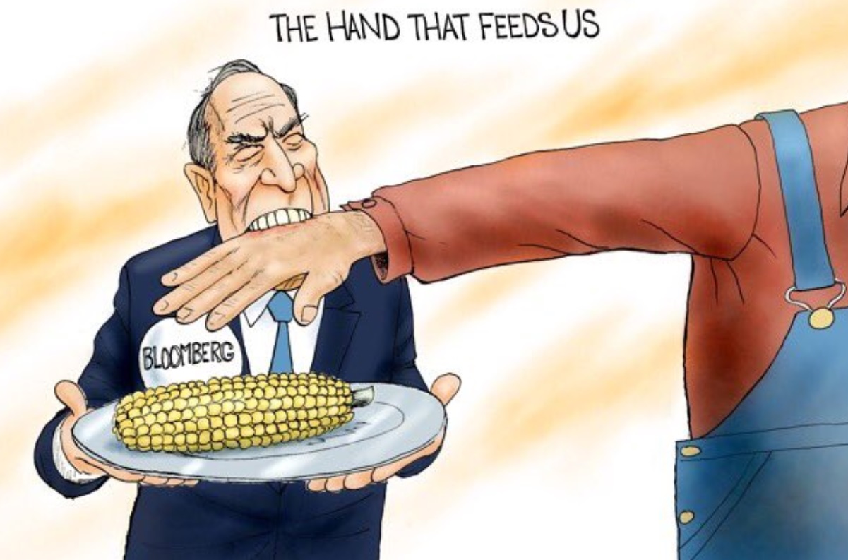 PHOTO Mike Bloomberg Biting The Farmers Hand