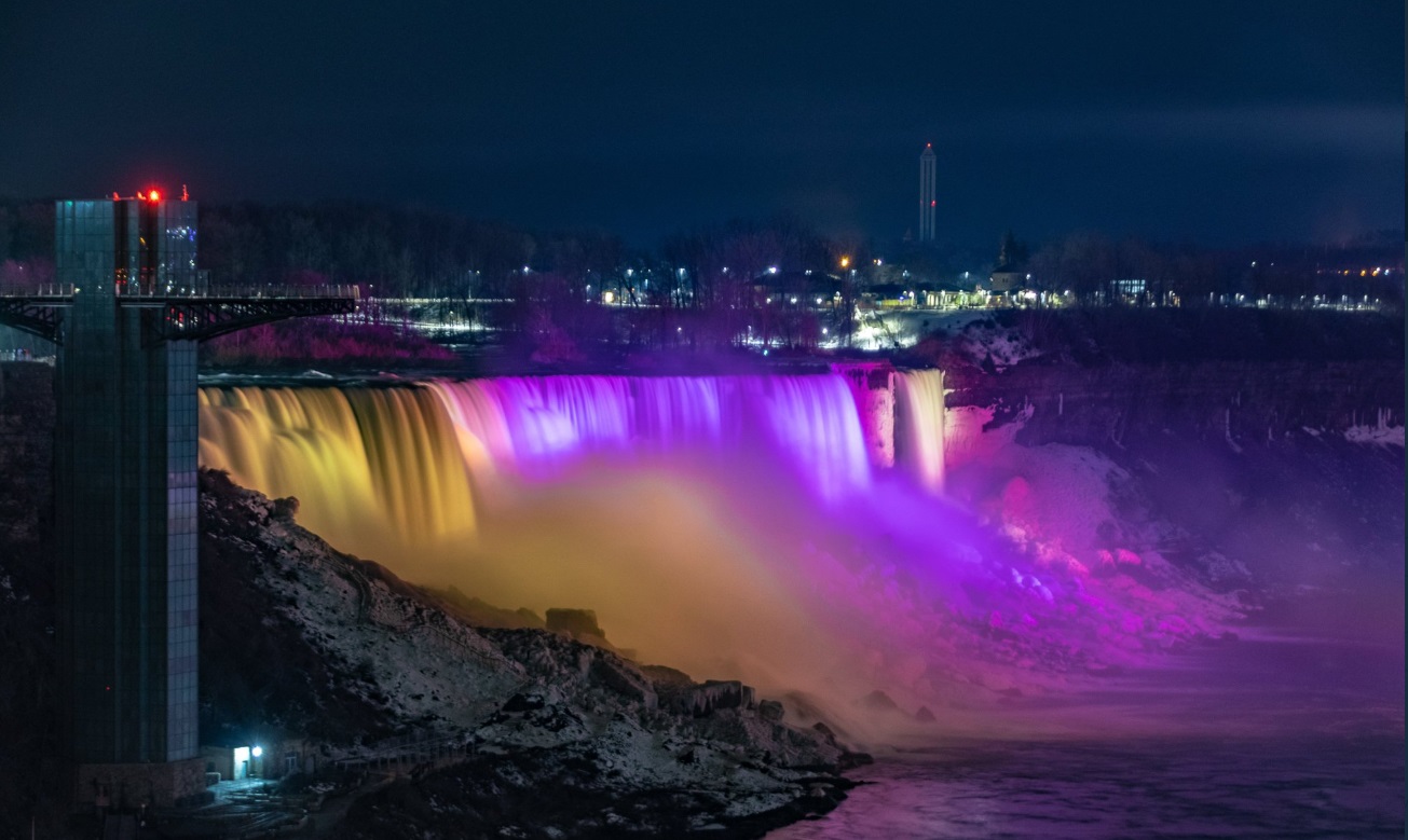 PHOTO Niagara Falls Lit Up Purple And Gold For Kobe Is Mind Blowing