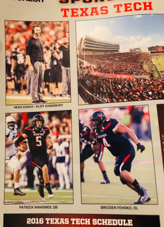PHOTO Patrick Mahomes Looked Tiny On Texas Tech 2016 Schedule