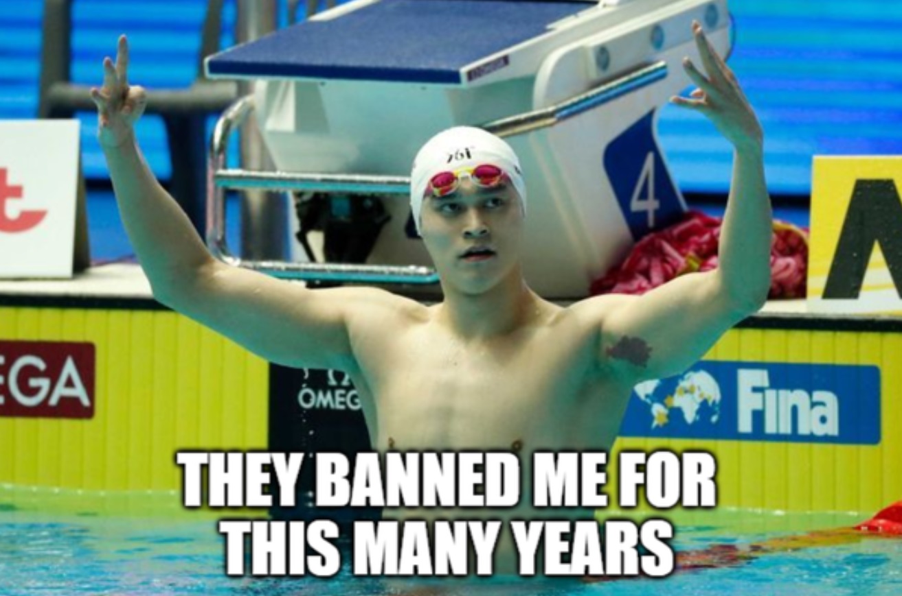 PHOTO Sun Yang They Banned Me For This Many Years Meme