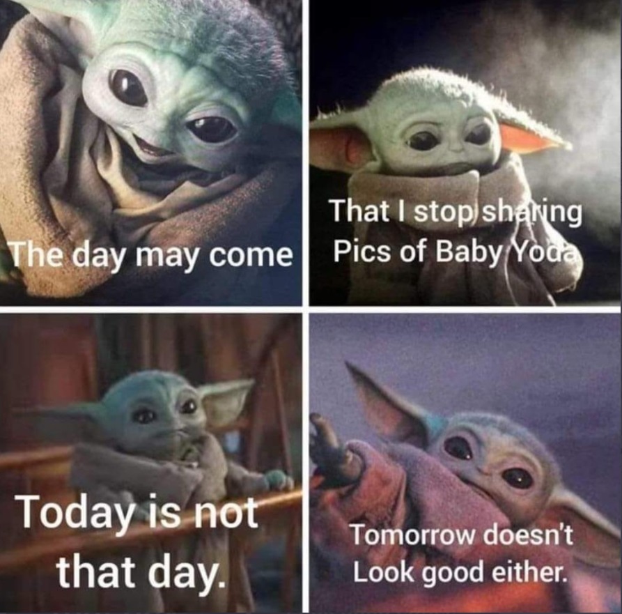 PHOTO The Day Might Come When Baby Yoda Pics Are Not Shared Meme