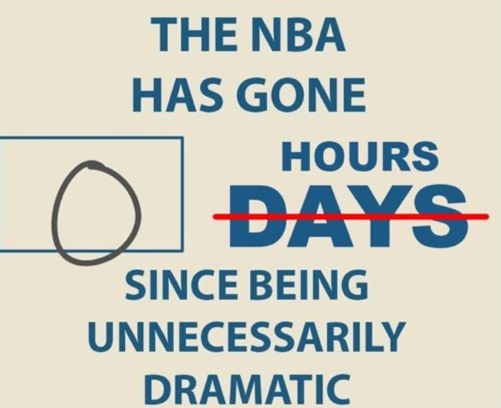 PHOTO The NBA Has Gone Zero Days Since Being Unnecessarily Dramatic