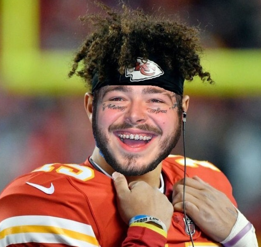 PHOTO What Post Malone Would Look Like If He Was Patrick Mahomes