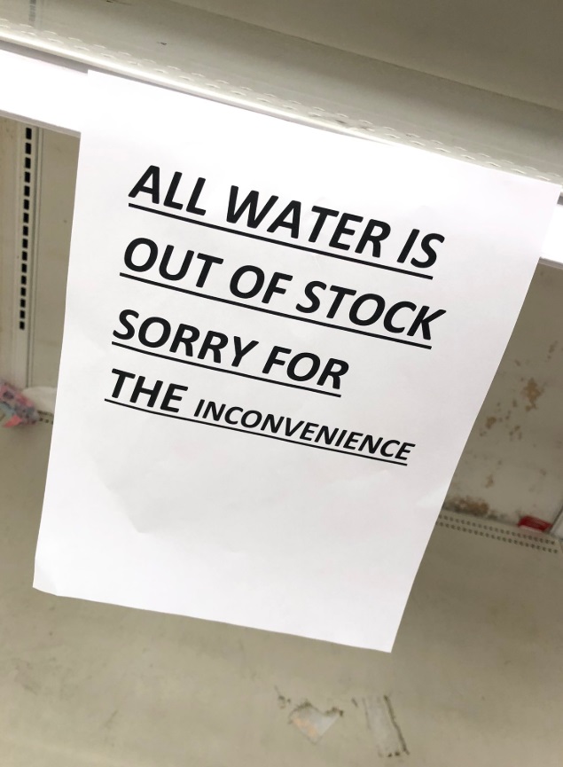PHOTO All Water Sold Out At San Francisco Bay Area Stores Due To Corona Virus