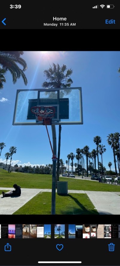 PHOTO Basketball Rim At Santa Monica Beach Court Is BLOCKED So People Don't Play There During Corona Virus Pandemic