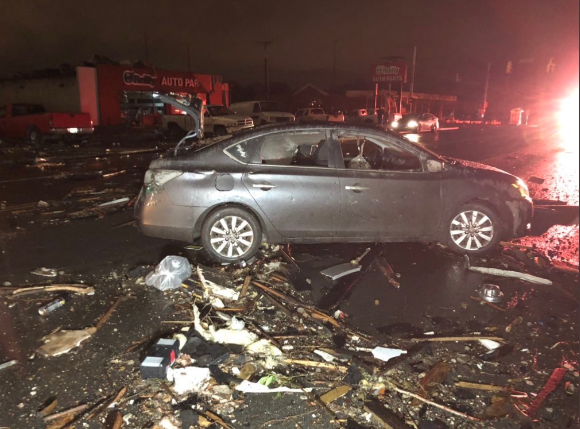 PHOTO Cars Parked In Downtown Nashville Completely Destroyed By Tornado