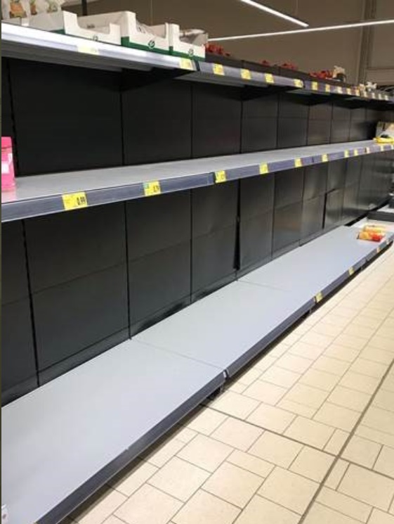 PHOTO Empty Shelves In Germany Over Corona Virus Panic