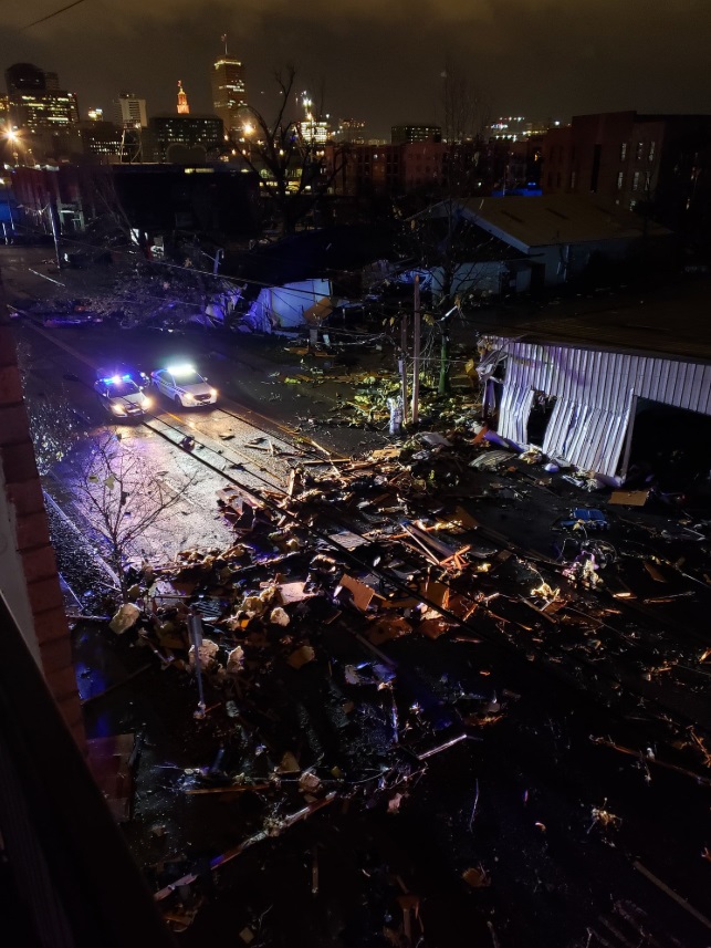PHOTO Entire Shed Destroyed By Tornado And You Can See Nashville Skyline In Background
