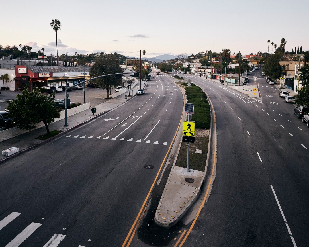 PHOTO Glendale Blvd Sunset Blvd In LA Empty At Rush Hour