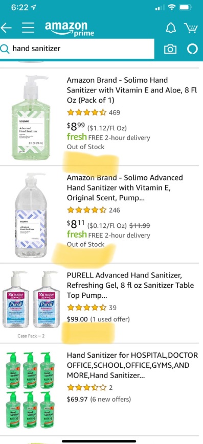 PHOTO Hand Sanitizer Being Sold For $99 On Amazon Due To Corona Virus