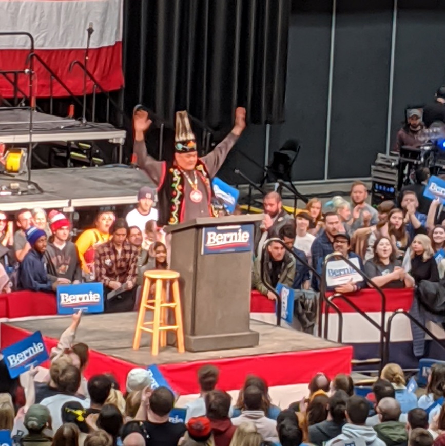 PHOTO Michael Fairbanks Announced White Earth Ojibwe Endorsement Of Bernie Sanders