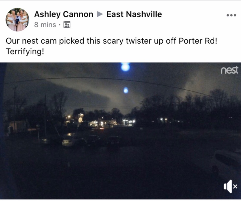PHOTO Nest Cam Catches Nasvhille Tornado Just Feet From Neighborhood
