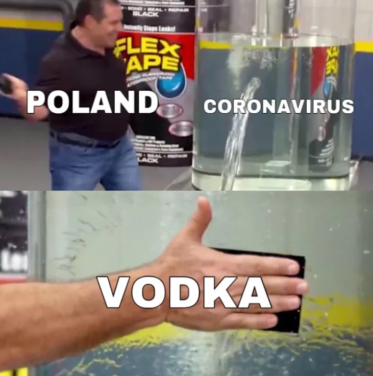 PHOTO Polish Vodka Being Used A Medicine And A Cleaner To Stop Spread Of Corona Virus
