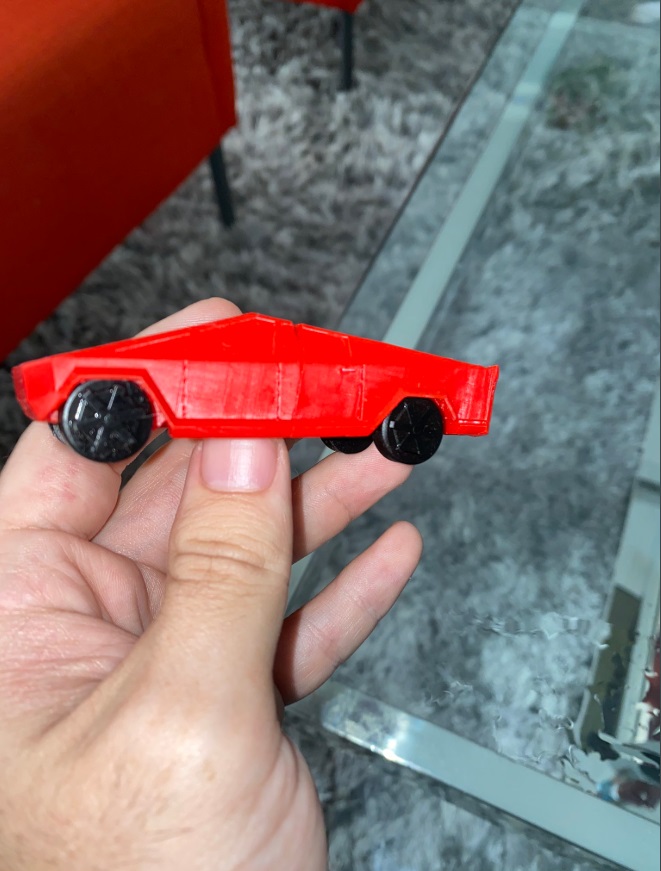 PHOTO Red 3D Printed Tesla Cybertruck