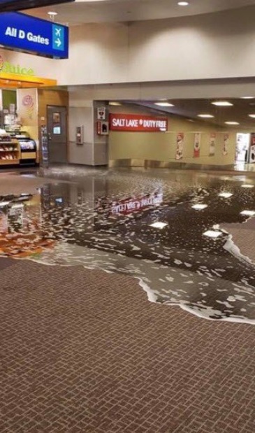 PHOTO Salt Lake City Airport Flooded With Water After Earthquake Hits