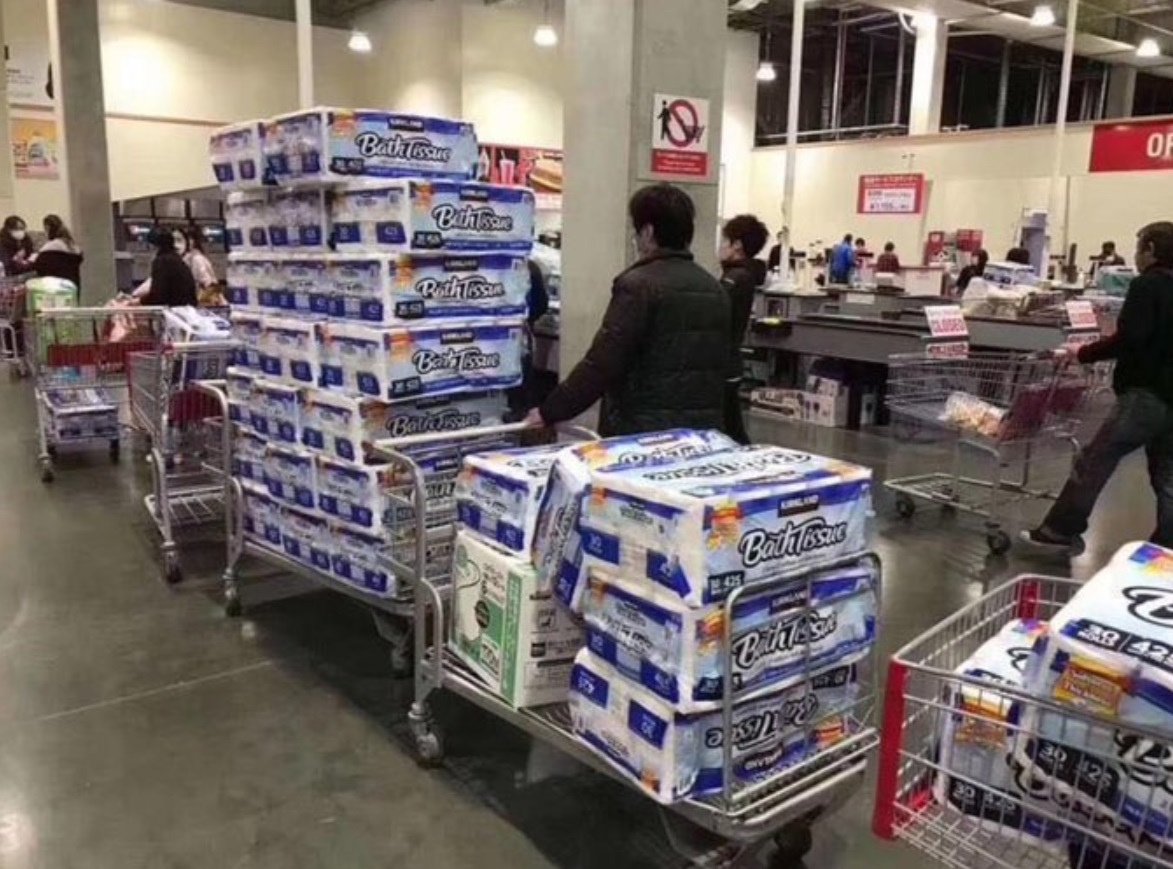 PHOTO Seattle Man Buying ALL The Toilet Paper At Costco And He's Crazy Due To Corona Virus Fear