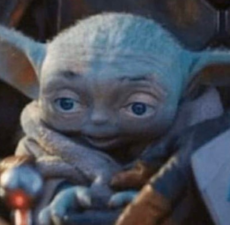PHOTO Sleep Deprived Baby Yoda Trying To Keep His Eyes Open