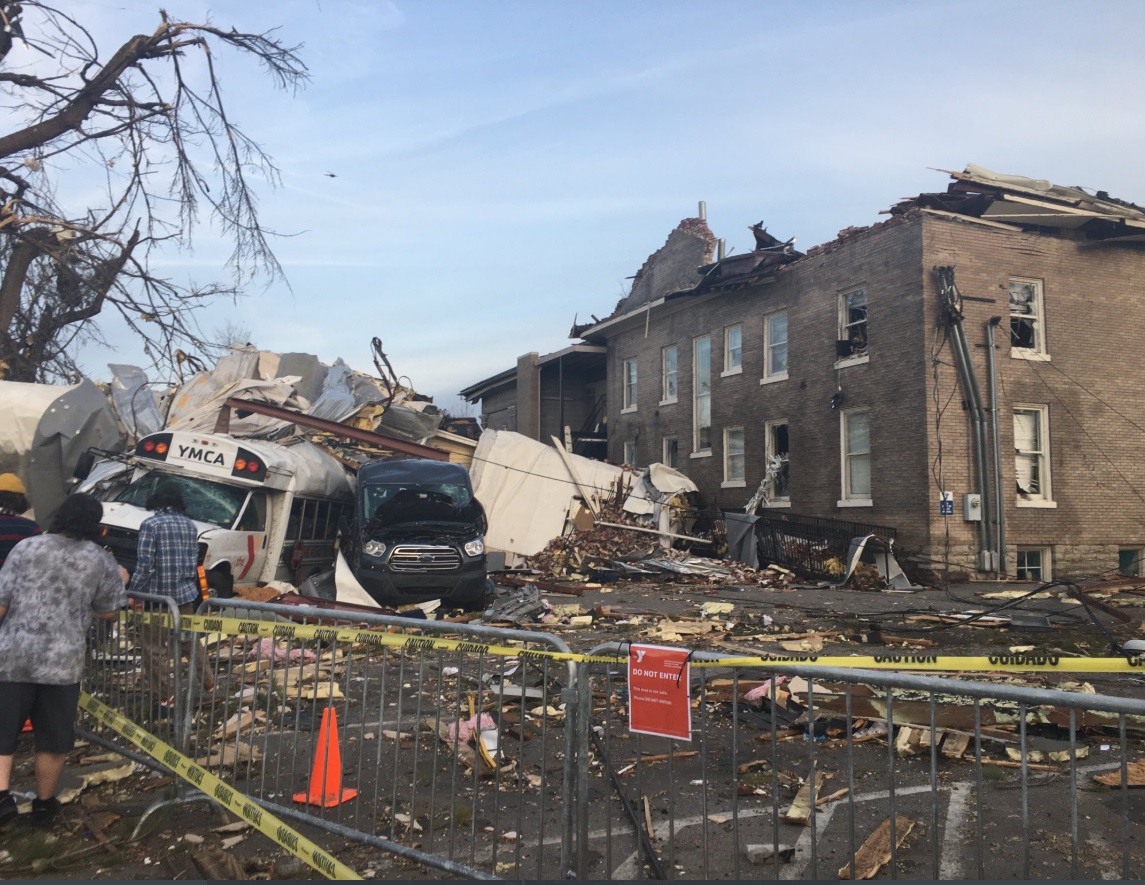 PHOTO YMCA In East Nashville Collapsed Roof Ripped Off And Thrown Onto Buses