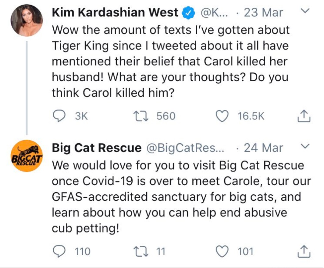 PHOTO Big Cat Rescue Says Kim Kardashian Can Meet Carol Baskin If She Doesn't Believe That Carol Didn't Murder Her Husband