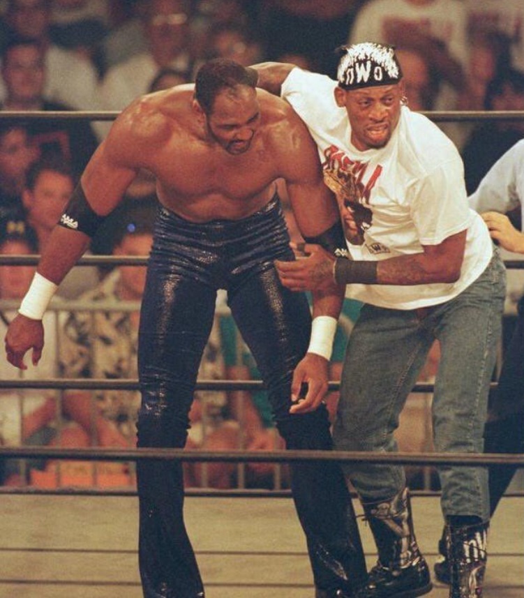 PHOTO Dennis Rodman In Wrestling Ring With Cowboy Boots On
