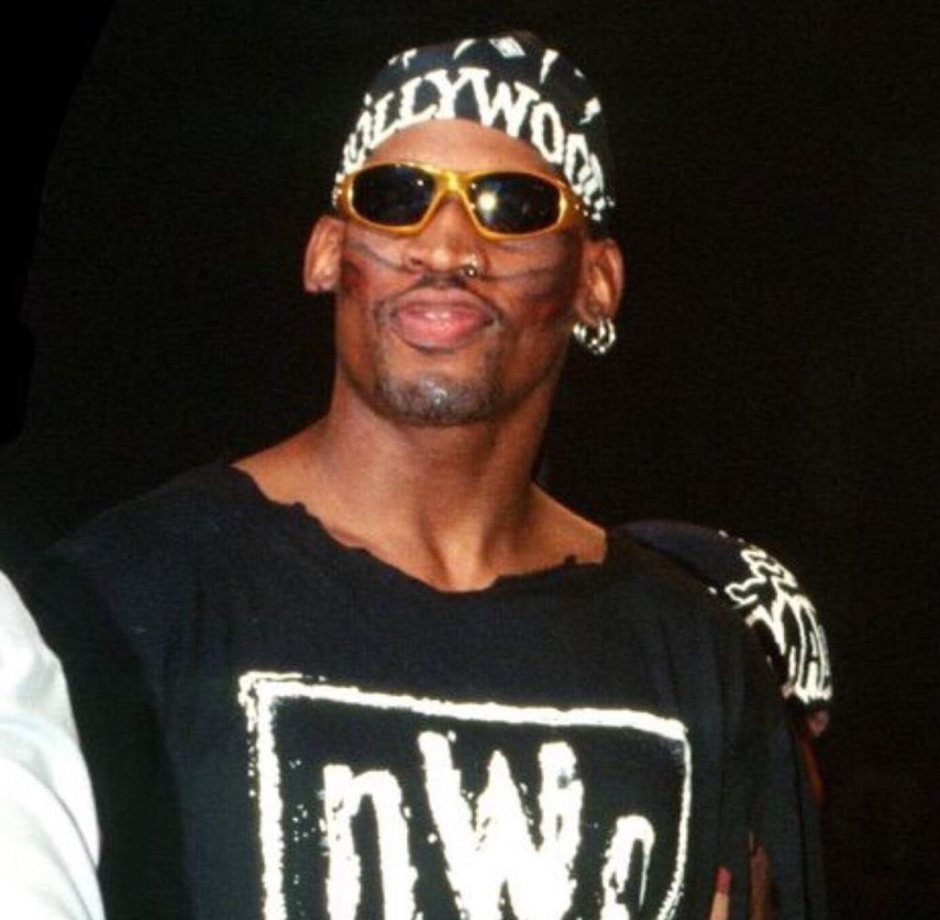 PHOTO Dennis Rodman Wearing Hollywood Bandana On His Head With Mike Tyson Tattoo On Face