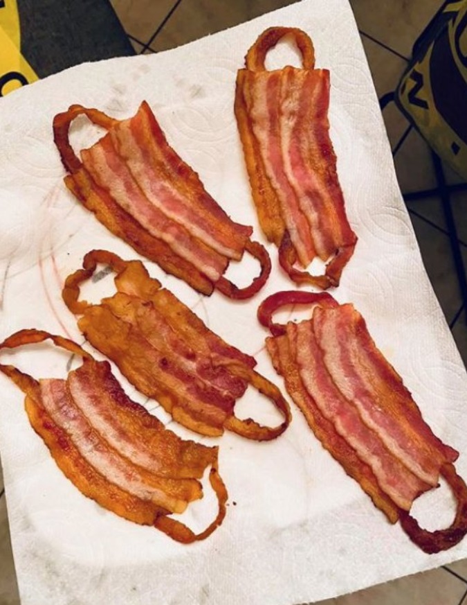 PHOTO Face Masks Made Out Of Bacon