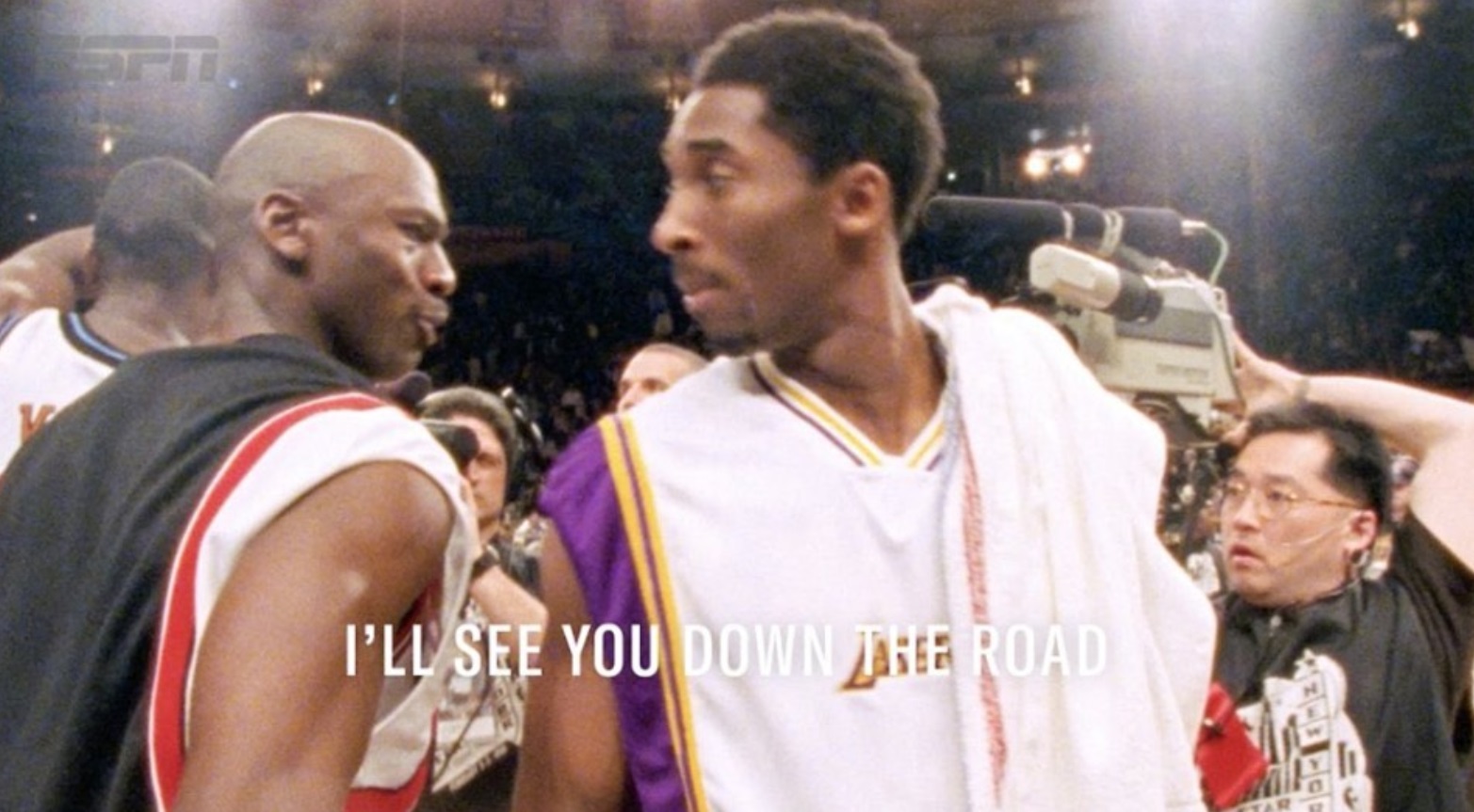 PHOTO Michael Jordan Telling Kobe He Will See Him Down The Road In Episode 5 Of The Last Dance
