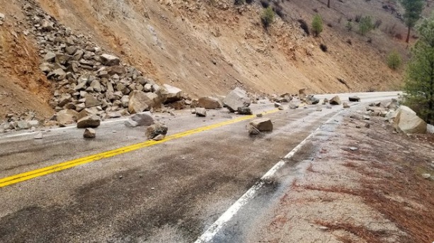 PHOTO Rocks Fall Off Cliff Into Road In Idaho During Earthquake