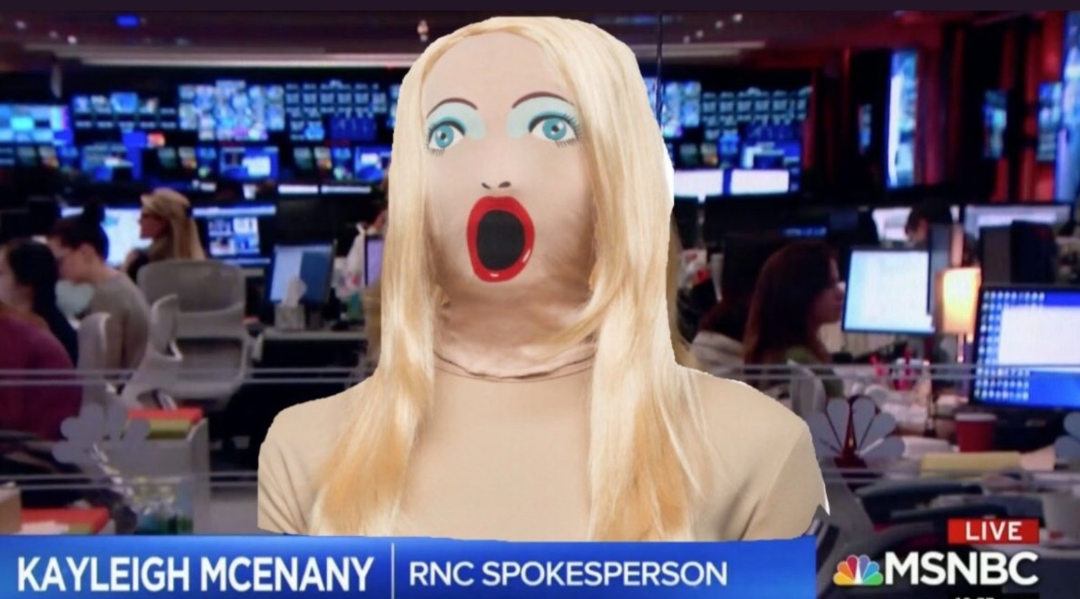 Kayleigh McEnany Blow Up Doll On MSNBC. 