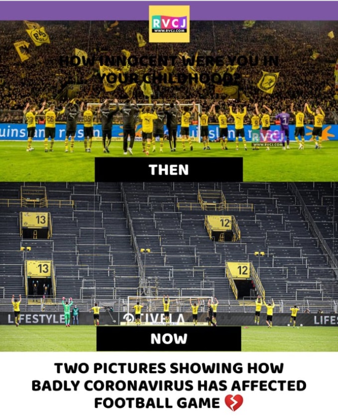 PHOTO What Soccer Game Looks Like With Fans Compared To Without