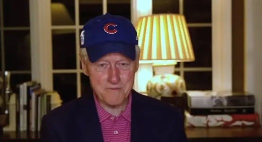 PHOTO Bill Clinton Wearing A Chicago Cubs Hat