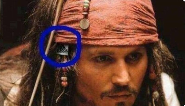 PHOTO Captain Jack Sparrow Has The Adidas Logo On His Pirate Hat