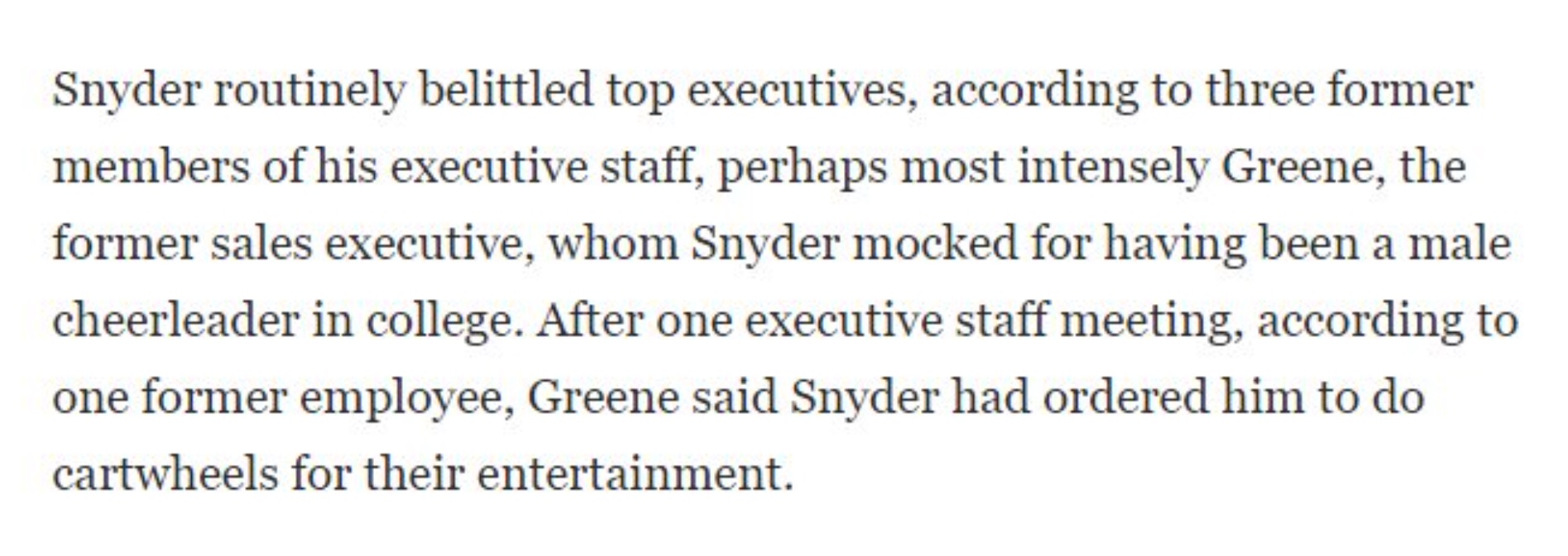 PHOTO Daniel Snyder Mocked One Of His Executives For Being A Male Cheerleader In College